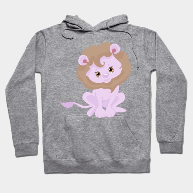 Cute Purple Baby Lion Hoodie by Animal Specials